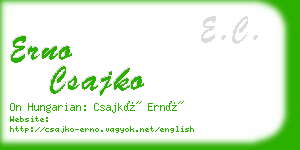 erno csajko business card